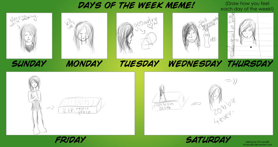 Days Of The Weeks Meme by rDiana13 on DeviantArt