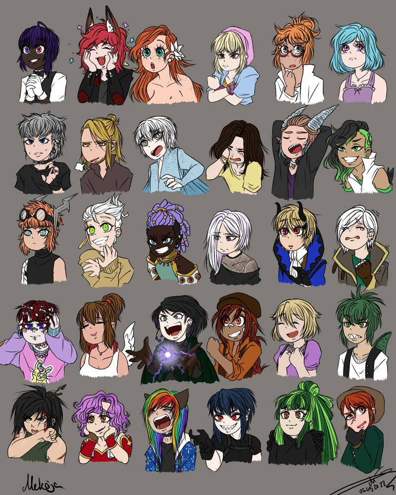 Character Expressions (OC) Chart by Mekoja on DeviantArt