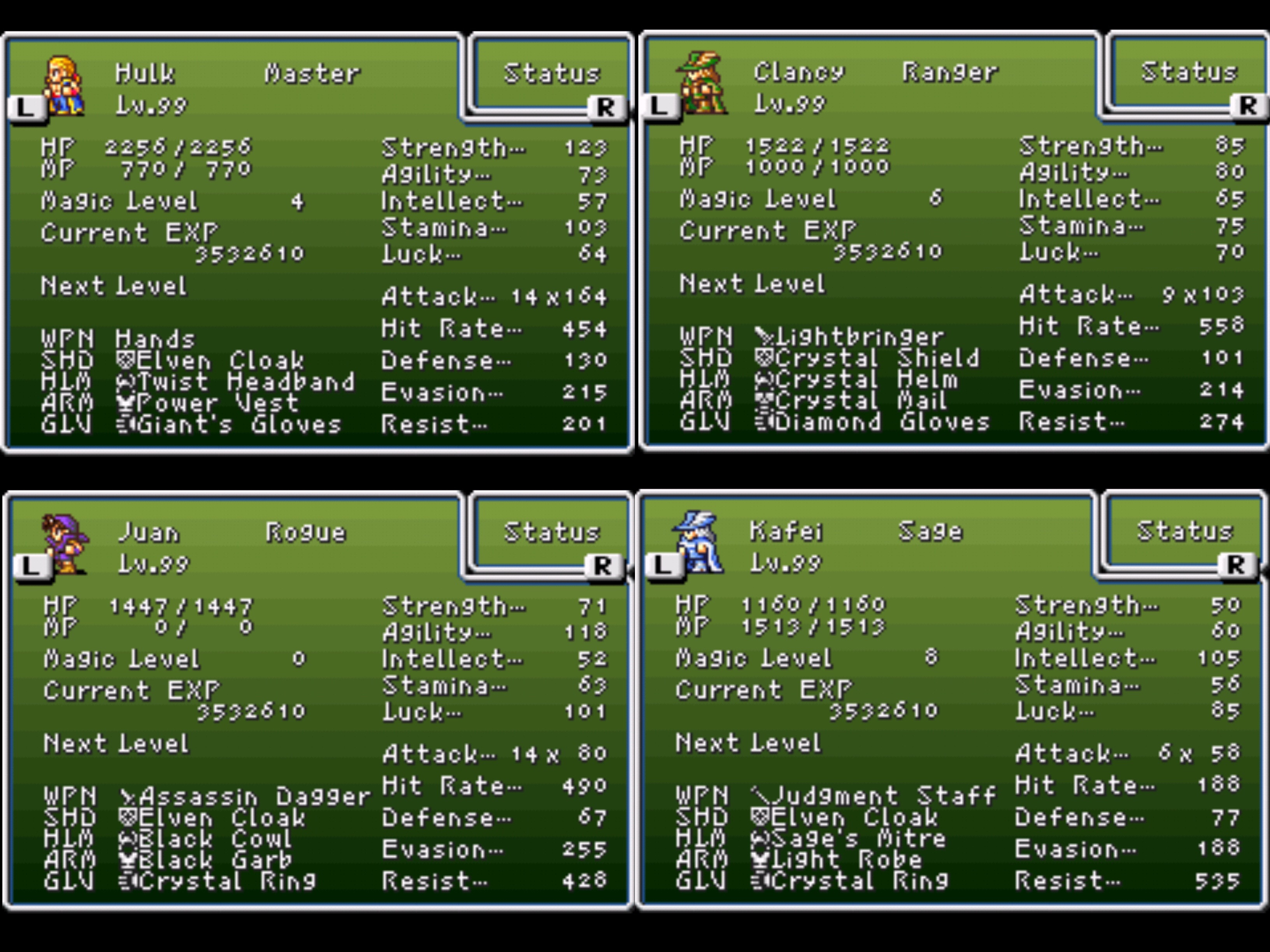 Ff1 Mod Of Balance 3 5 Lv 99 Stats Classes 5 8 By Jedininja97 On Deviantart