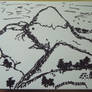 Mountains Pen Drawin