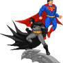 Pixel Batman and Superman
