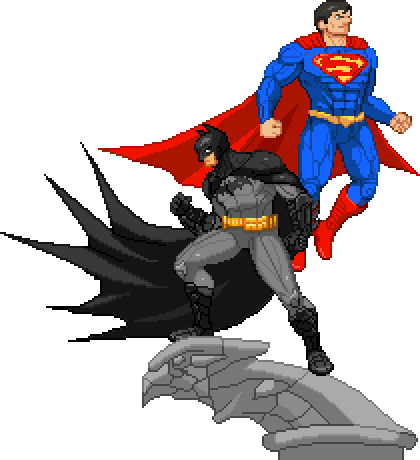 Pixel Batman and Superman by Spartan-A21 on DeviantArt