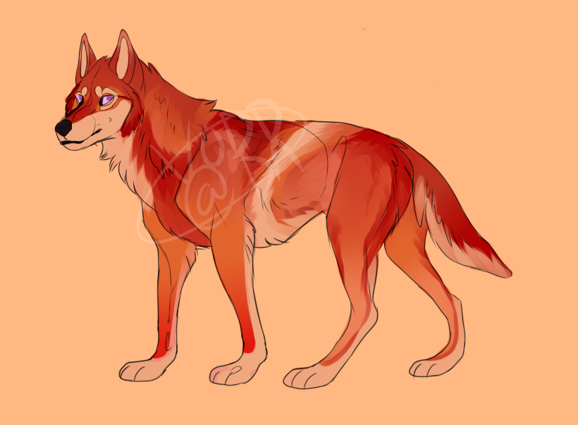 Red Dog/Wolf Adopt (POINTS - Closed) by Vodd