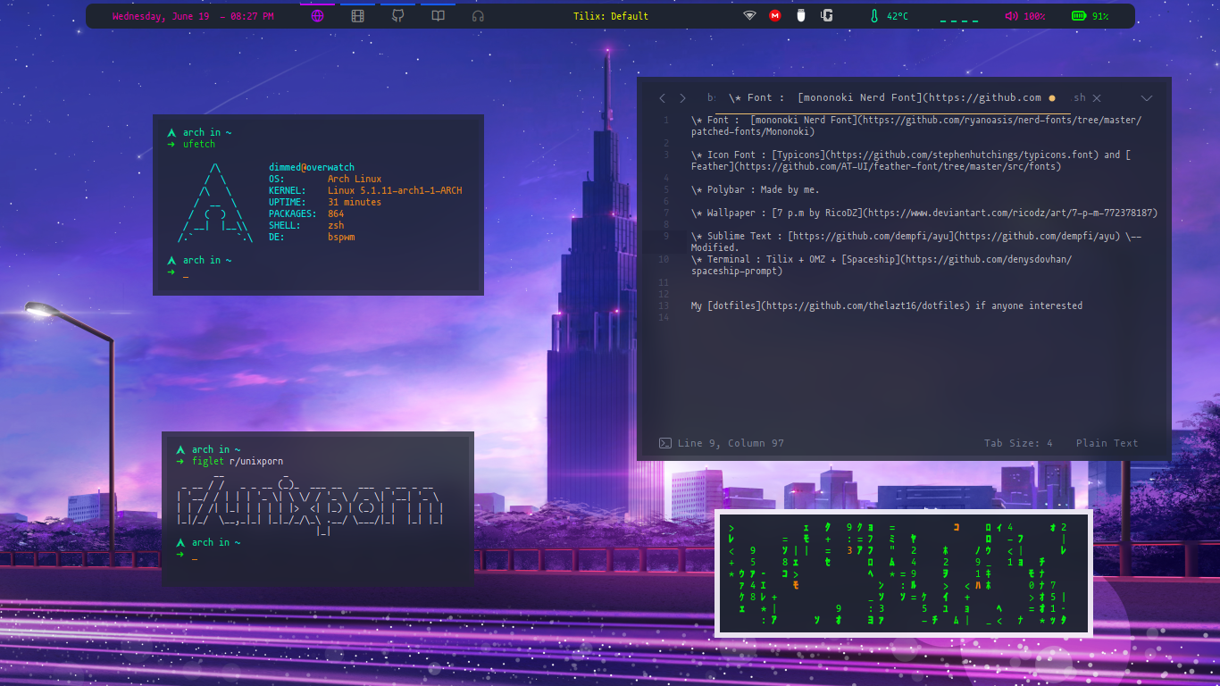Arch Linux Customized My current Arch Linux Desktop by thelazt16 on DeviantArt