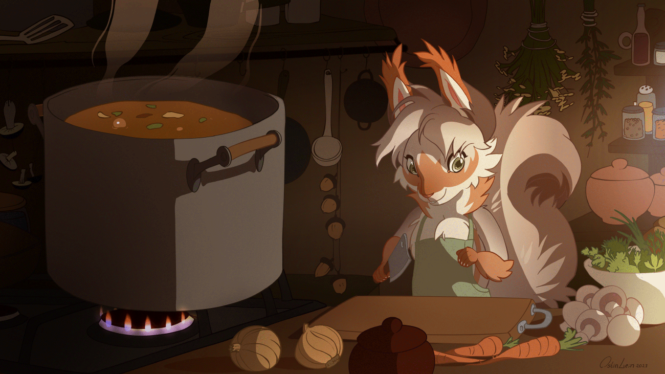 Parker cooking (animation)