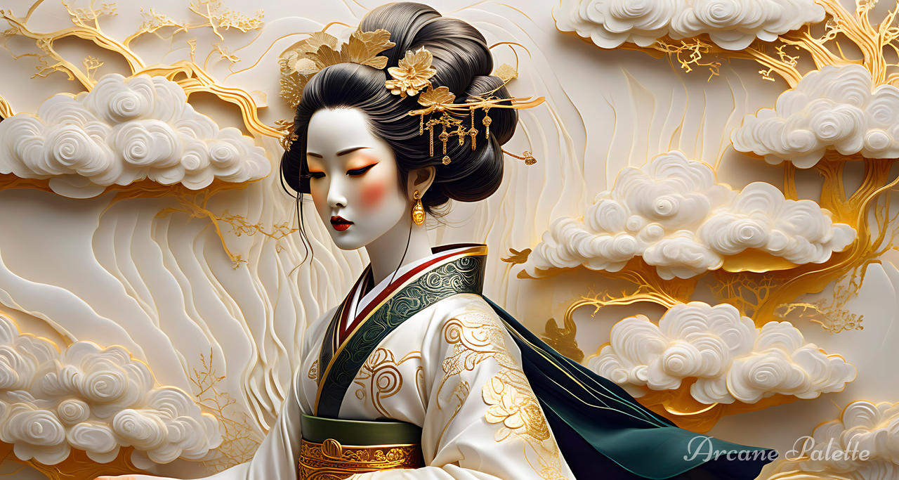 Geisha Coin Golden Geisha's Dream by ArcanePalette on DeviantArt
