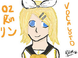 Rin Kagamine 1st pic w tablet