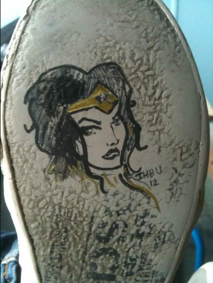 Wonder Woman under the shoes