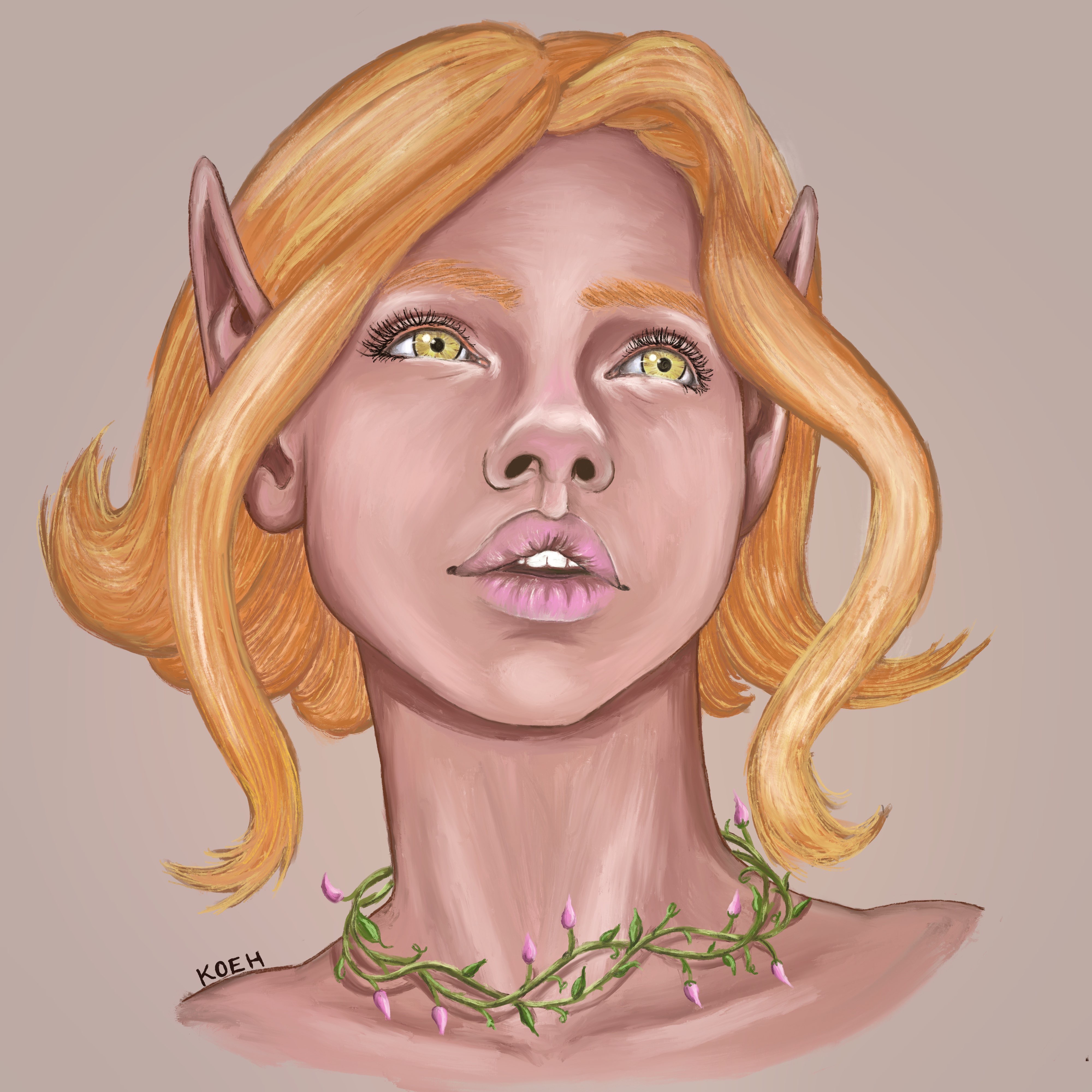 Sun Elf Portrait by kittypinkbunny on DeviantArt
