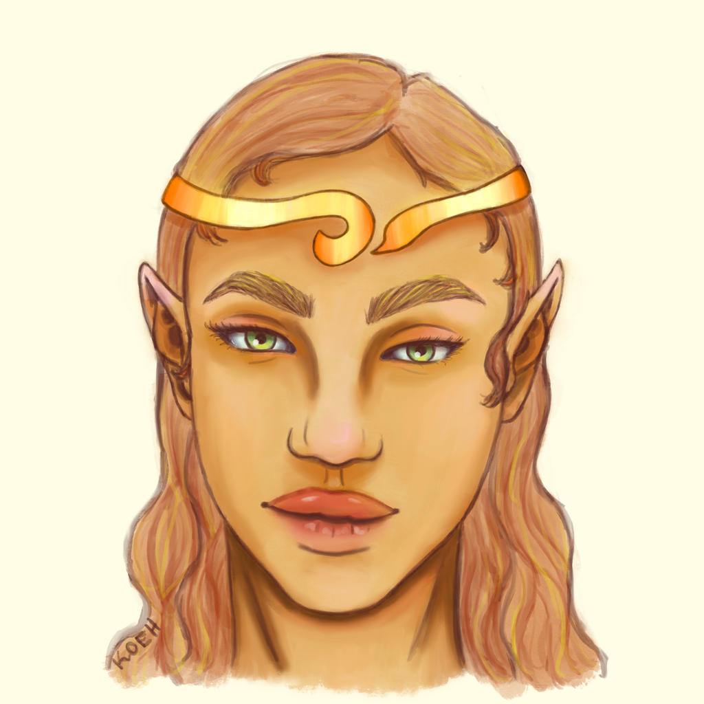 Portrait of a Sun Elf by kittypinkbunny on DeviantArt