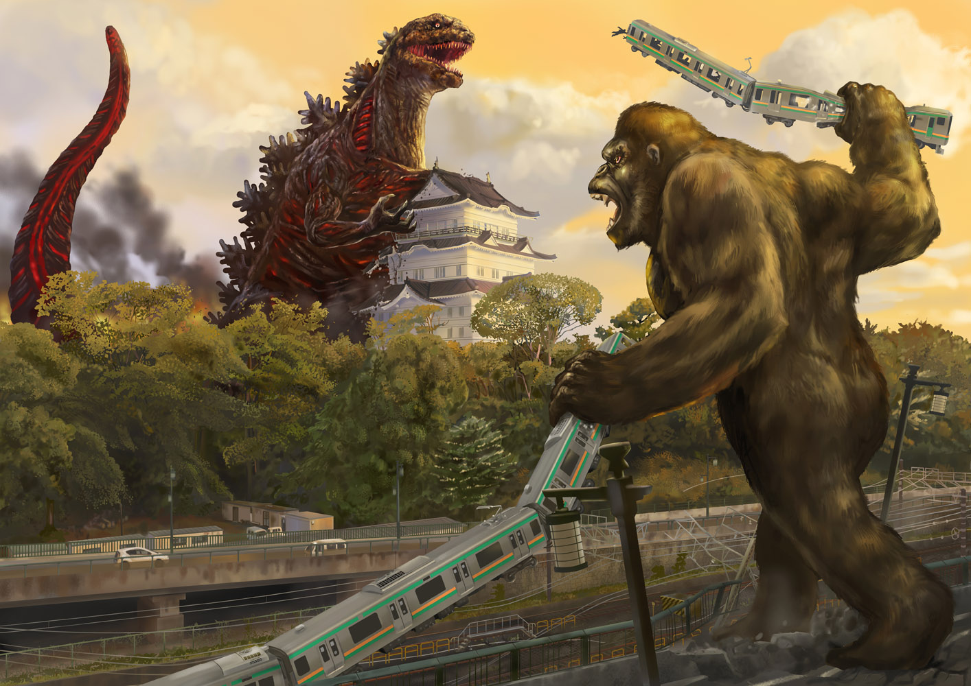 Godzilla vs Kong : Battle of Odawara Castle