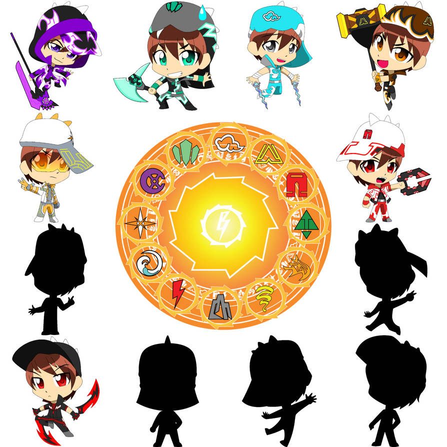unduh gratis gambar animasi Gambar Boboiboy Boboiboy All Elements Drawing Terkeren