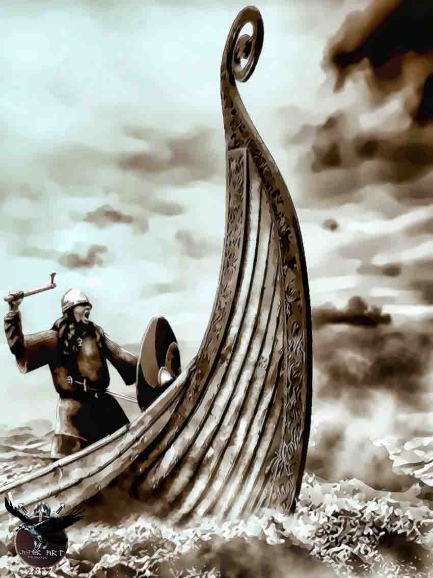 Viking on a Drakkar