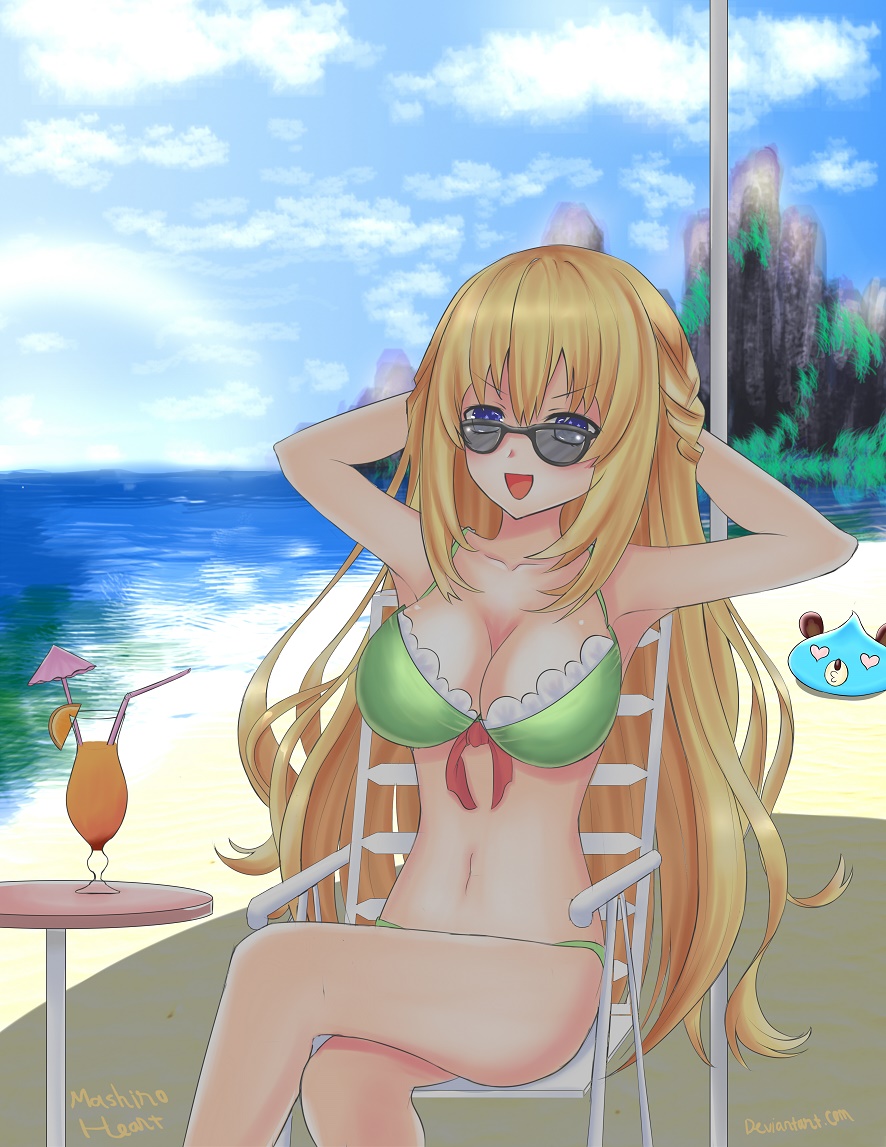 Vert (Green Heart) on the beach