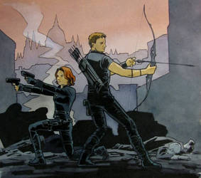 more Black Widow and Hawkeye fanart