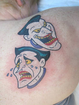 Laugh now cry later Joker tat