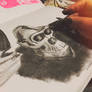 Charcoal Sketch Gorilla Skull 