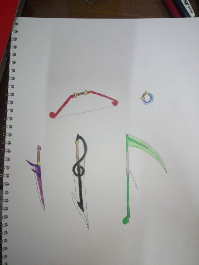 Weapon Note Picture Music note weapons by Grandilex on DeviantArt