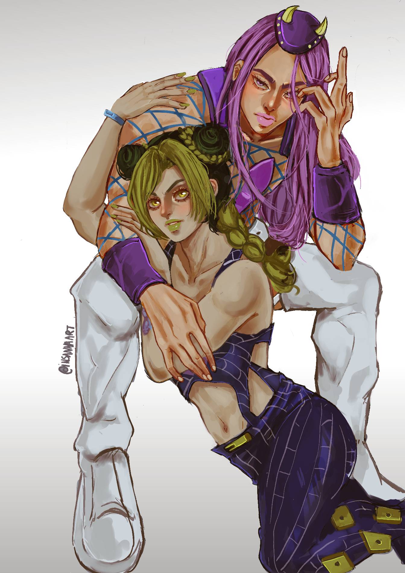 Jolyne and Anasui by InSannaArt on DeviantArt
