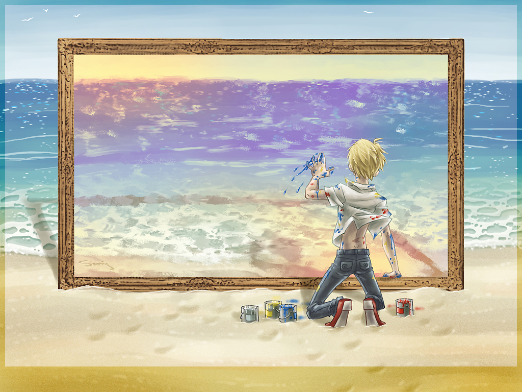 Finger Painting the Sea by SybLaTortue