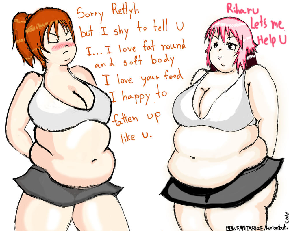 Riharu weight gain 3 by TheBellyBloom on DeviantArt.