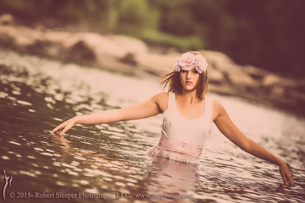 Michelle in the river