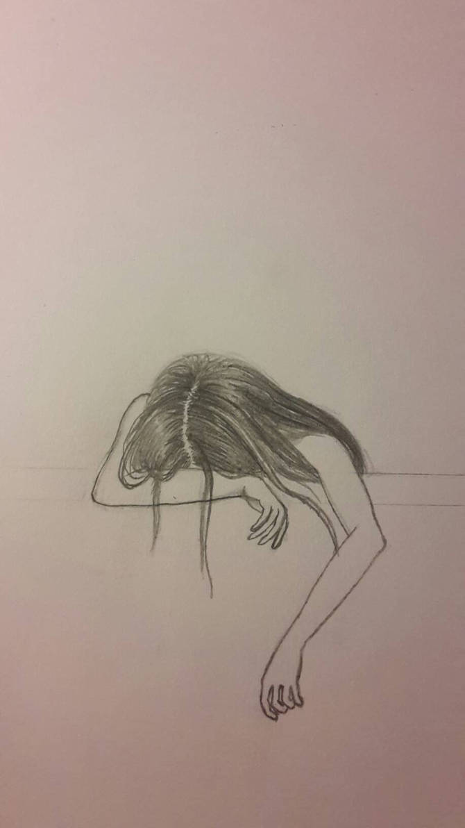 sad girl pencil drawing by BlueMoonPanda on DeviantArt