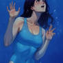 Ayane Going Dragged Underwater 