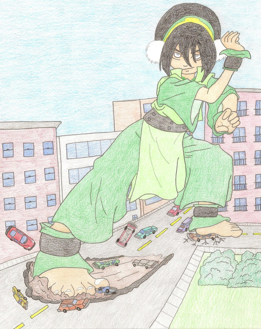 Street Sweepin Giantess Toph by XxSumRaNdOmGuYxX on DeviantArt