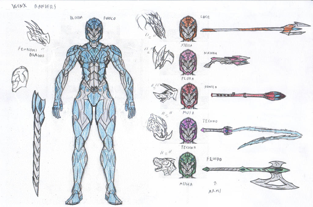 Winx Rangers Winx Rangers suits by saramus01 on DeviantArt
