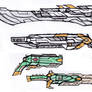 Power Rangers RWBY-Style Weapons White and Green.
