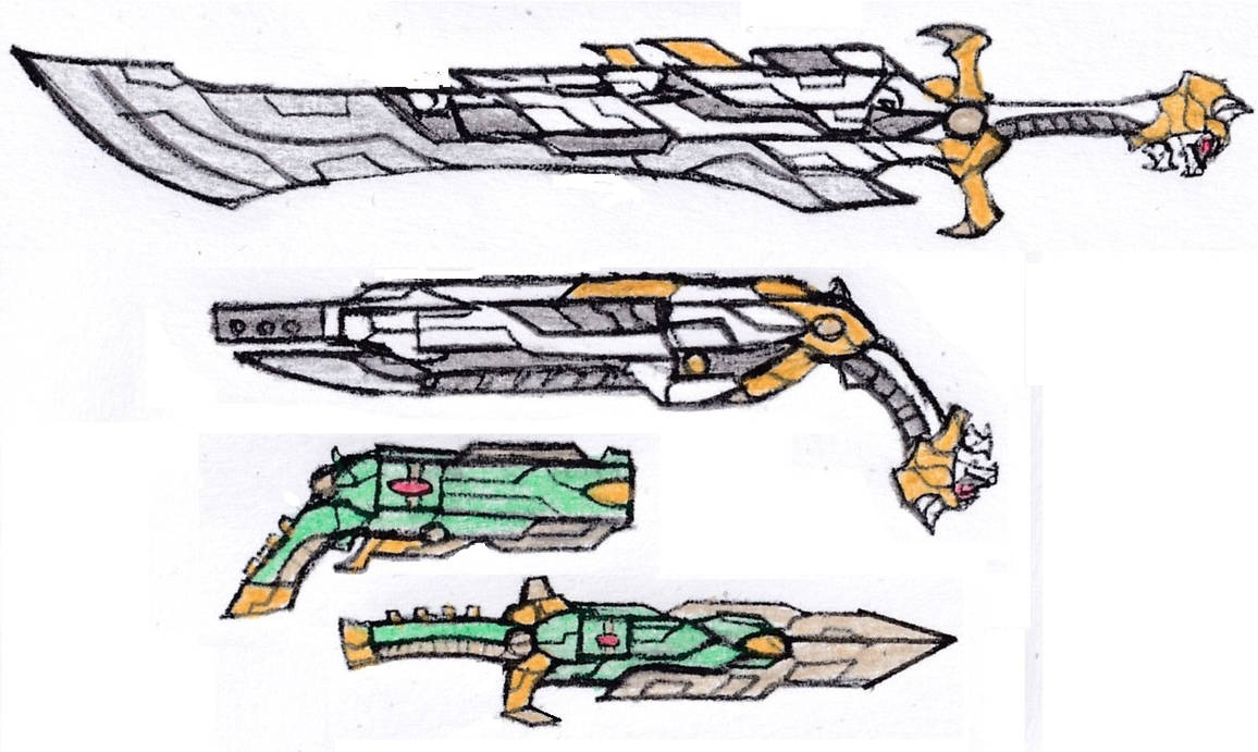 Power Rangers RWBY-Style Weapons White and Green. by saramus01 on ...