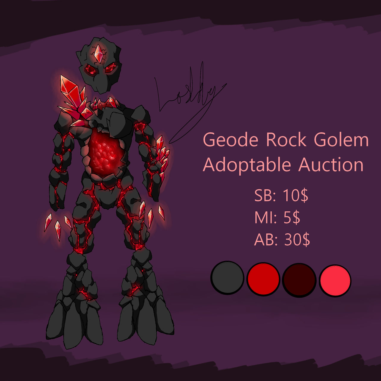 Geode Deviantart Geode Rock Golem CLOSED by liamgotlost on DeviantArt