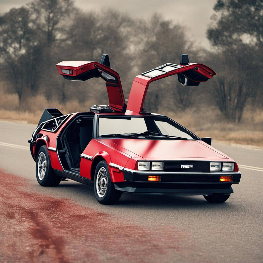 Red Time Machine Red Delorean time machine by lusterdragon2468 on DeviantArt
