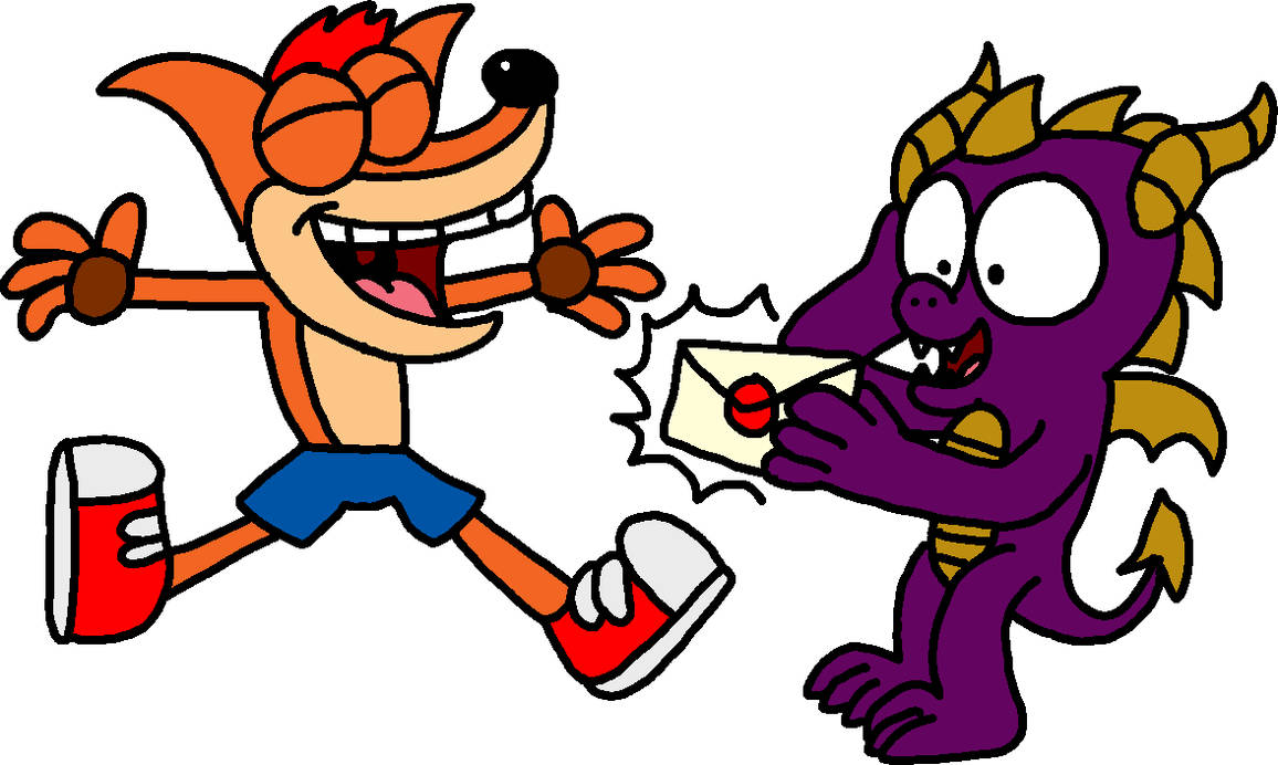 Spyro and Crash recieving a letter by Blackrhinoranger on DeviantArt