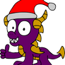 Spyro wearing Santa Hat