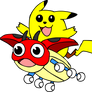 Pikachu with a ladybug