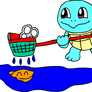 Squirtle cleaning up waters