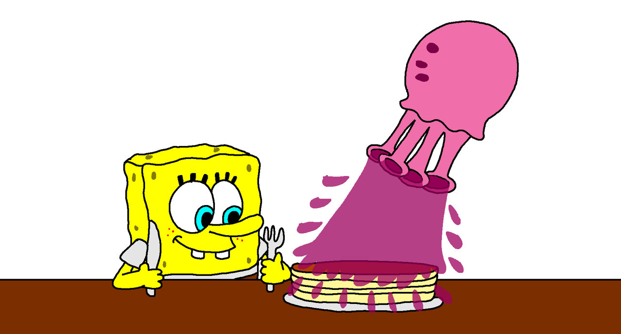 Spongebob with Jellyfish Jelly pancakes by Blackrhinoranger on DeviantArt