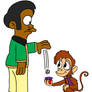 Apu giving a nickel to Abu