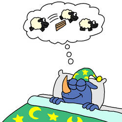 Sleepyhead dreaming of sheep