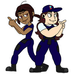 Frankie and Andi as Macarthur and Sanders