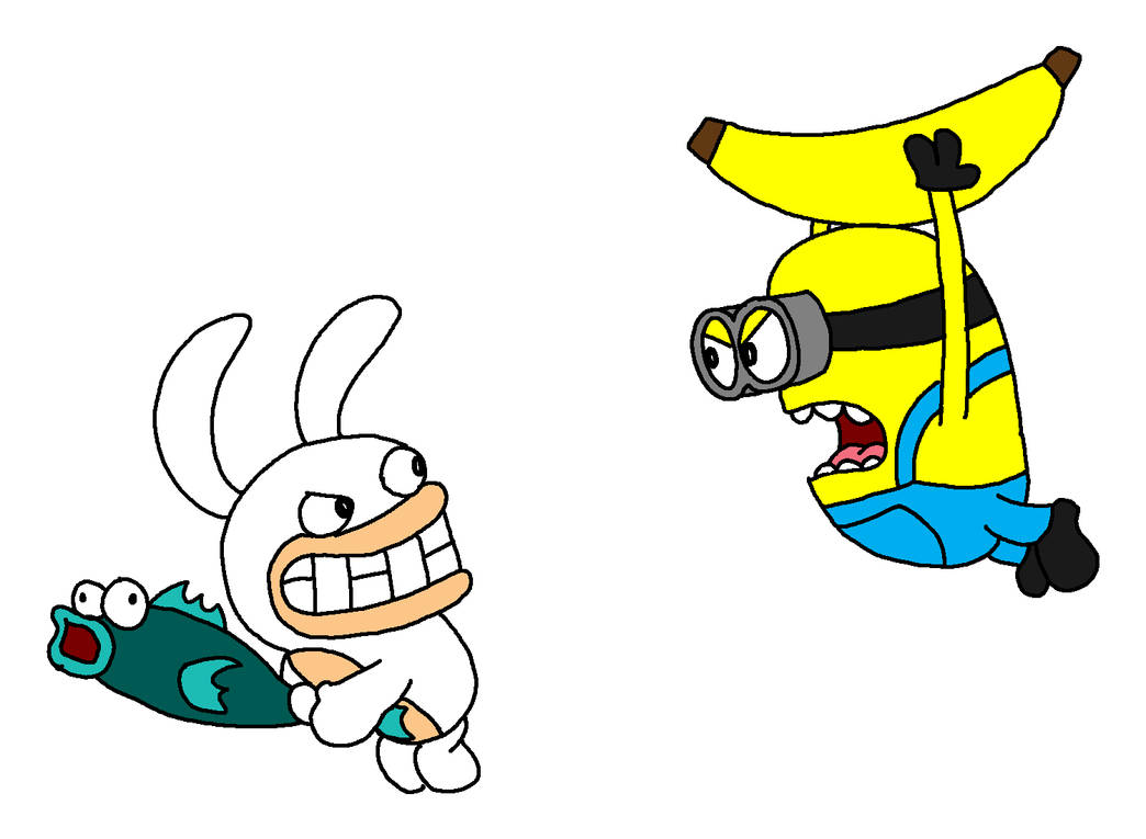 Minion vs Rabbid in a Food Fight by Blackrhinoranger on DeviantArt
