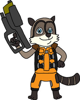 RJ as Rocket Raccoon