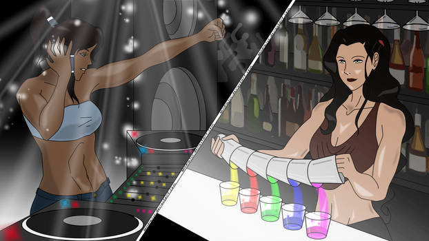 Korrasami AU - DJ!Korra, Bartender!Asami (SLVV)