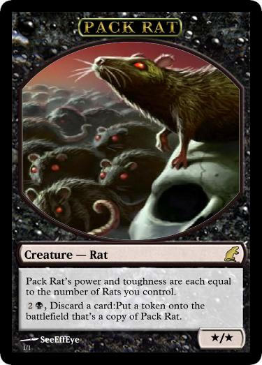mtg rat token cards (1/1 size trading card sleeve Rat Token | Magic The