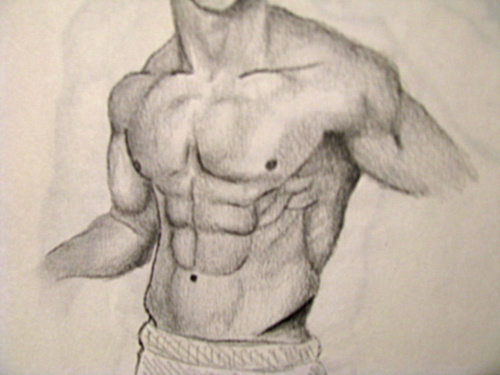 Shirtless guy sketch