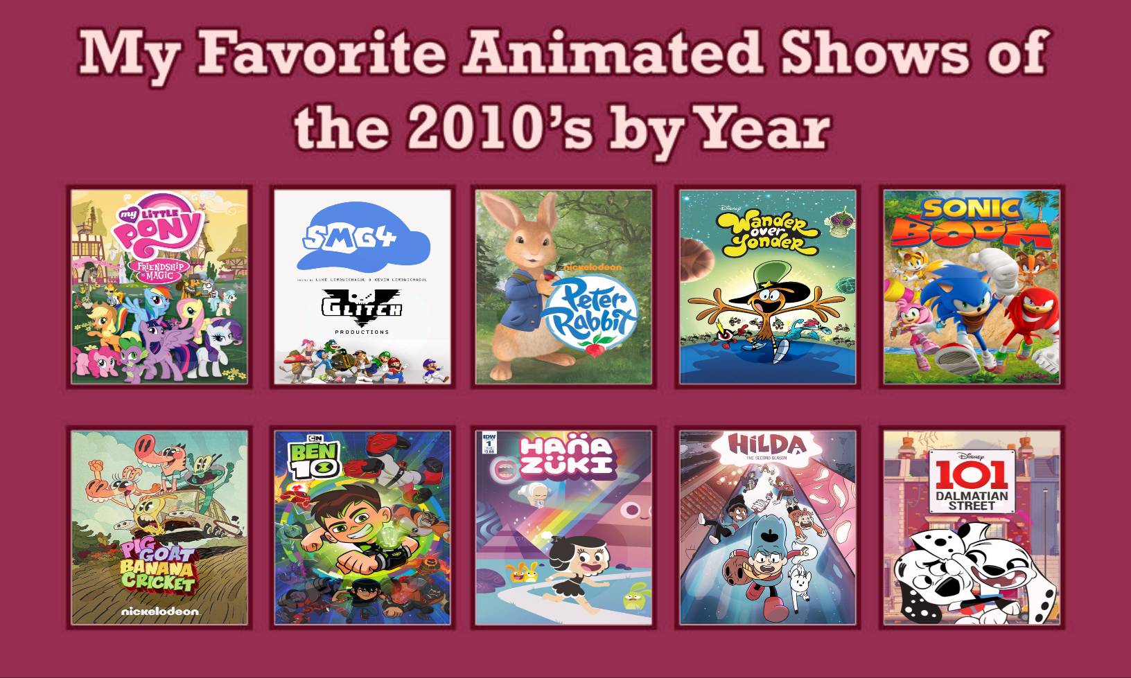 My Favorite Animated Shows of 2010s by Year Memes by LucianFilms2 on DeviantArt My Favorite Animated Shows of 2010s by Year Memes by LucianFilms2 on DeviantArt