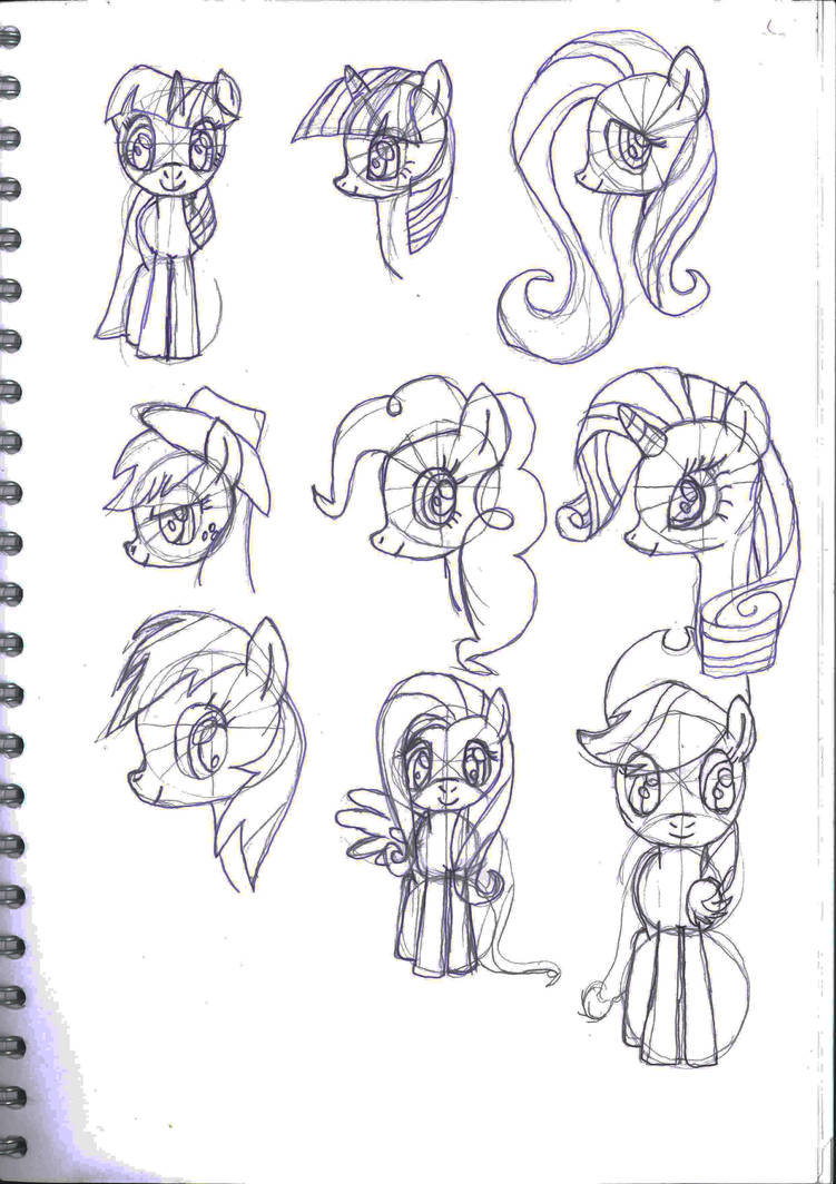 Basic MLP Sketches by Nameleslight on DeviantArt