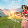Cosplay: Aerith Casting Phoenix Fire